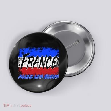 France Team Flag Allez Les Bleus Soccer Button