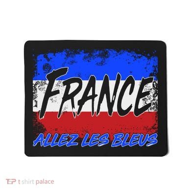 France Team Flag Allez Les Bleus Soccer Mousepad