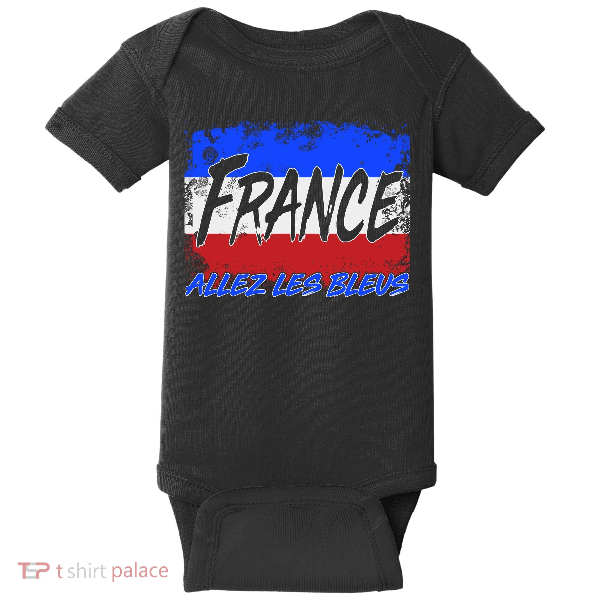 France Team Flag Allez Les Bleus Soccer Baby Bodysuit