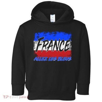 France Team Flag Allez Les Bleus Soccer Toddler Hoodie