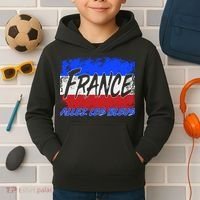 France Team Flag Allez Les Bleus Soccer Kids Hoodie thumb 2