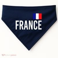 France Team Flag Logo USA-Made Doggie Bandana thumb 0