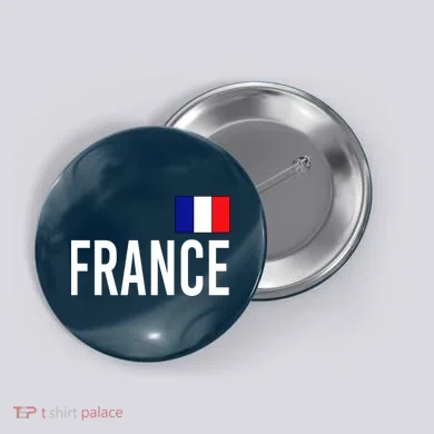 France Team Flag Logo Button
