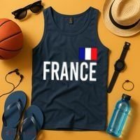 France Team Flag Logo Tank Top thumb 4