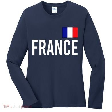 France Team Flag Logo Women's Long Sleeve Shirt