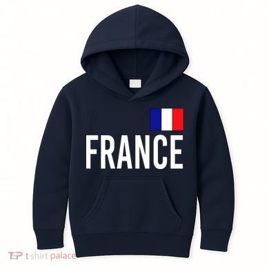 France Team Flag Logo Kids Hoodie