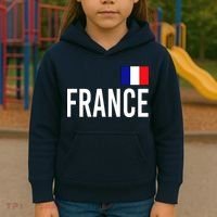 France Team Flag Logo Kids Hoodie thumb 3