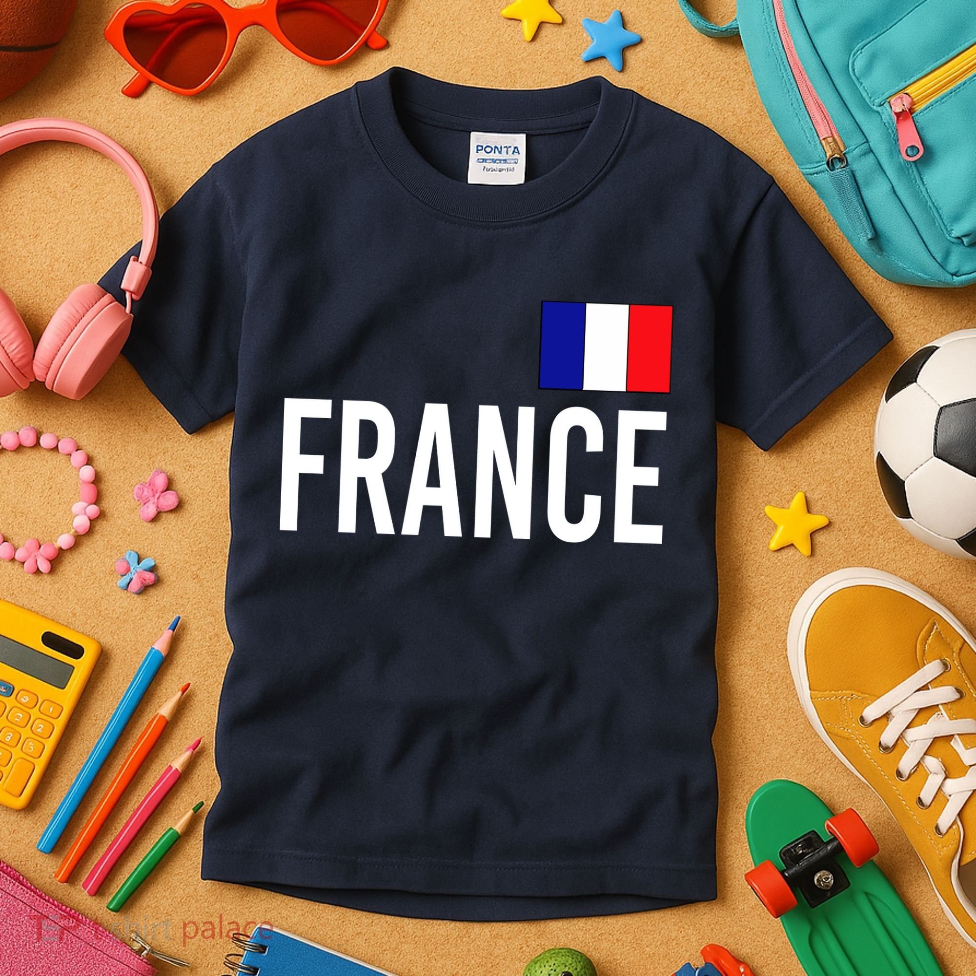France Team Flag Logo Kids T-Shirt