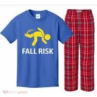 Fall Risk Balance Issues Funny Fall Risk Kids Plaid Pajama Set thumb 0