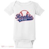 Funny Retro Baseball Rookie of the Year Baby Bodysuit thumb 0