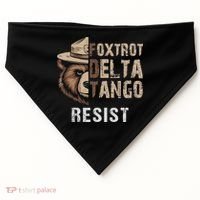 Funny Resist Bear Foxtrots Delta Tangos Funny Resist Bear USA-Made Doggie Bandana thumb 0