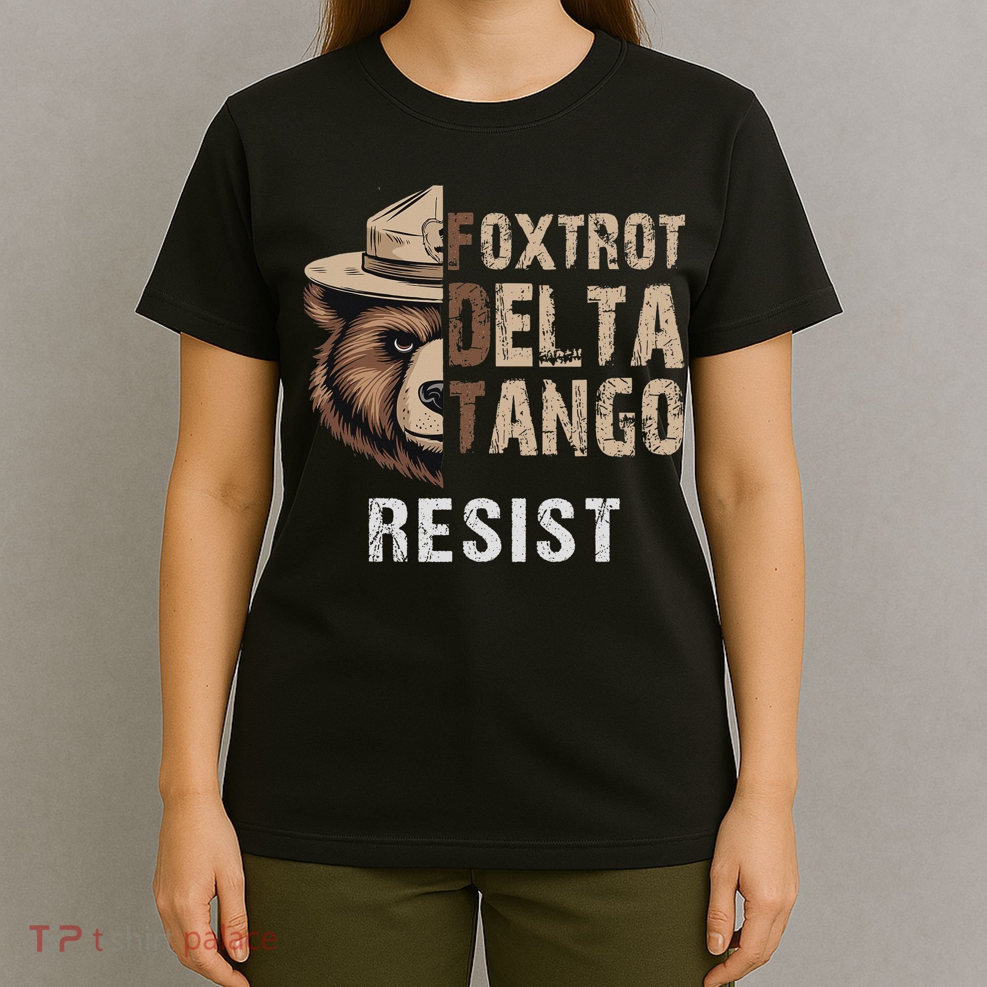 Funny Resist Bear Foxtrots Delta Tangos Funny Resist Bear T-Shirt