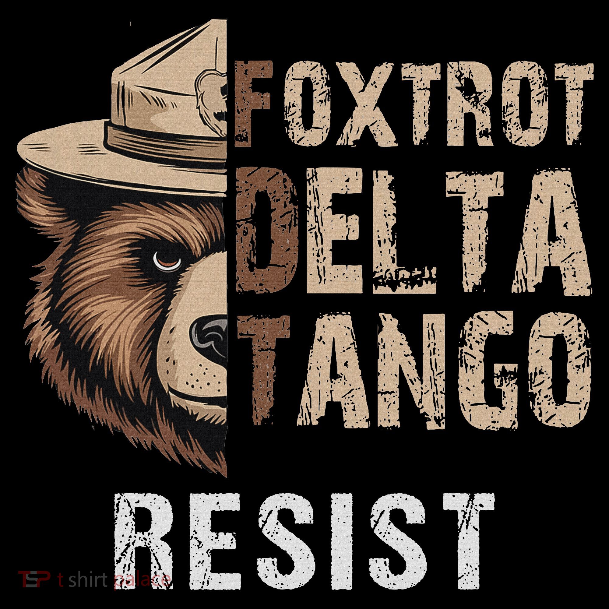 Funny Resist Bear Foxtrots Delta Tangos Funny Resist Bear Women's Hoodie