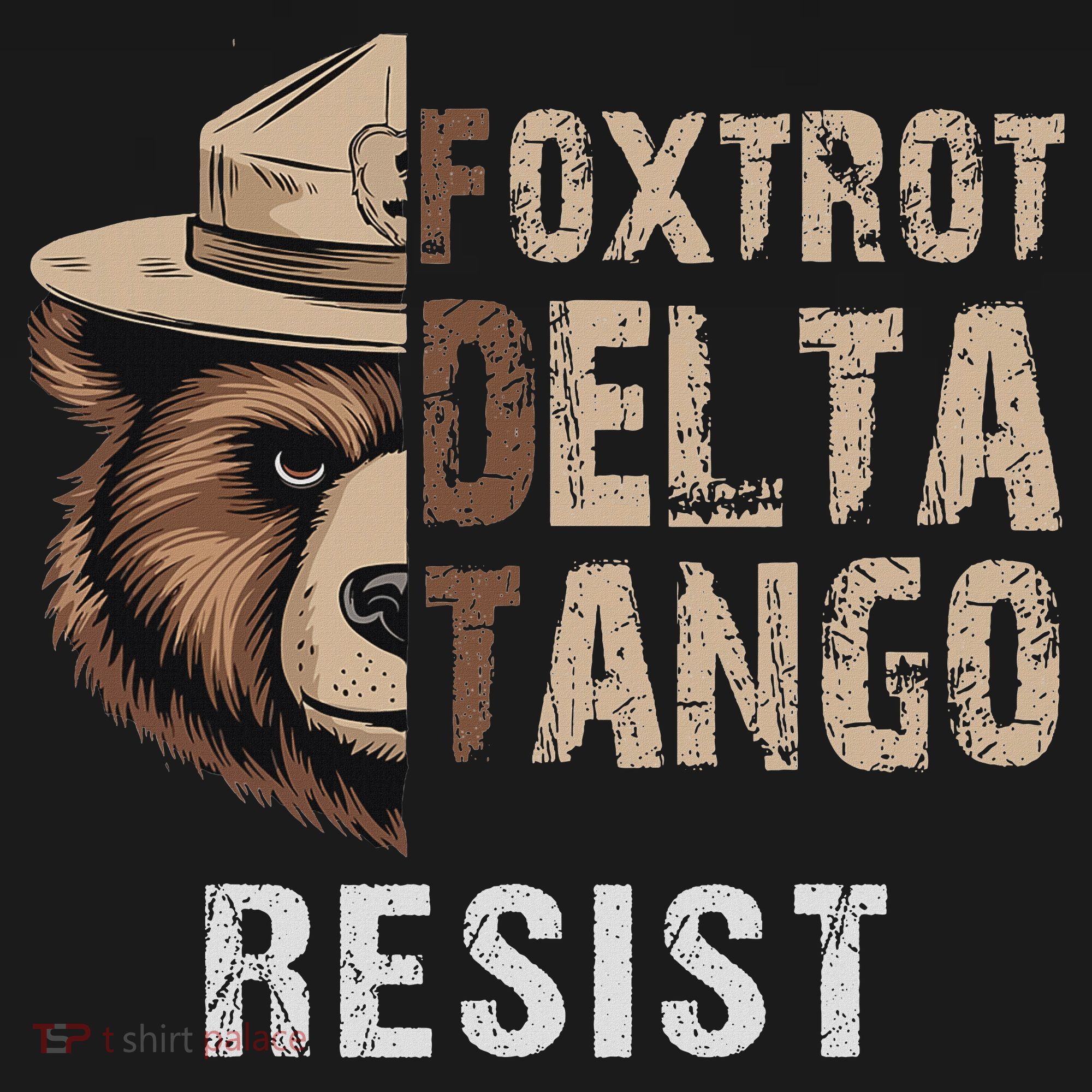Funny Resist Bear Foxtrots Delta Tangos Funny Resist Bear Baby Bodysuit