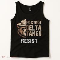 Funny Resist Bear Foxtrots Delta Tangos Funny Resist Bear Tank Top thumb 2