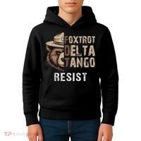 Funny Resist Bear Foxtrots Delta Tangos Funny Resist Bear Kids Hoodie thumb 4