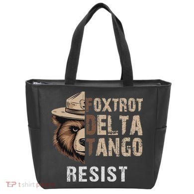 Funny Resist Bear Foxtrots Delta Tangos Funny Resist Bear Tote Bag