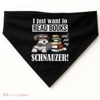 Funny Read Books Miniature Schnauzer Lover USA-Made Doggie Bandana thumb 0
