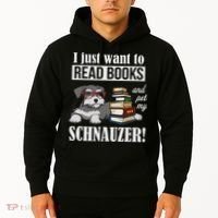 Funny Read Books Miniature Schnauzer Lover Hoodie thumb 2