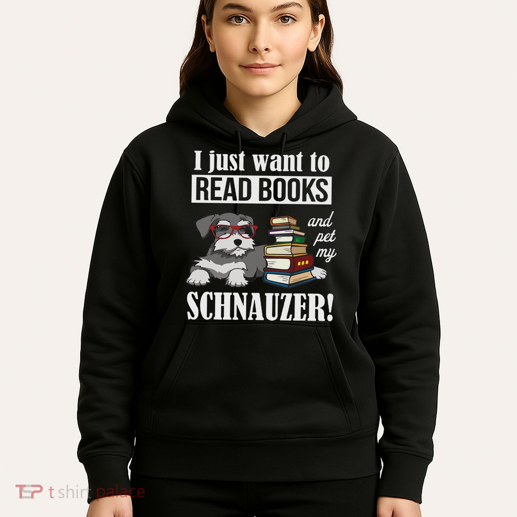 Funny Read Books Miniature Schnauzer Lover Hoodie
