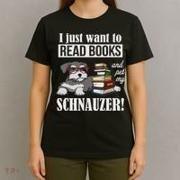 Funny Read Books Miniature Schnauzer Lover T-Shirt thumb 4