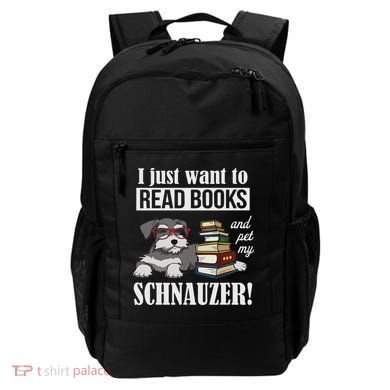 Funny Read Books Miniature Schnauzer Lover Backpack