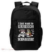 Funny Read Books Miniature Schnauzer Lover Backpack thumb 0
