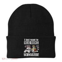Funny Read Books Miniature Schnauzer Lover Beanie thumb 0