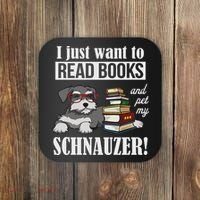Funny Read Books Miniature Schnauzer Lover Coaster thumb 0