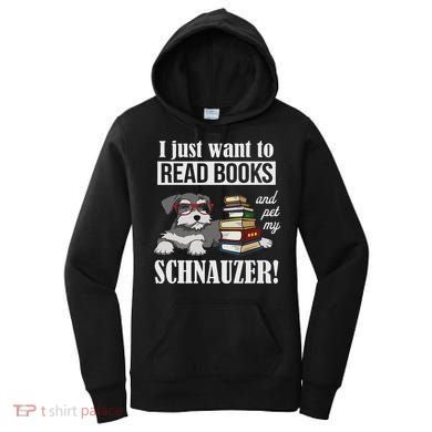 Funny Read Books Miniature Schnauzer Lover Women's Hoodie