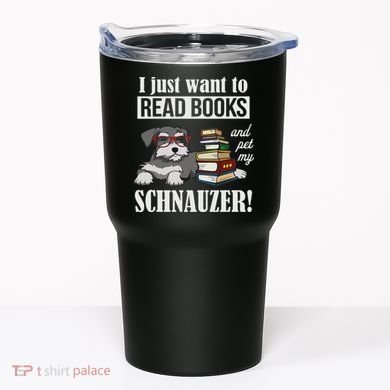 Funny Read Books Miniature Schnauzer Lover Tumbler