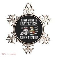 Funny Read Books Miniature Schnauzer Lover Ornament thumb 0