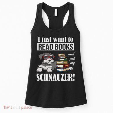 Funny Read Books Miniature Schnauzer Lover Women's Tank Top