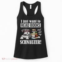 Funny Read Books Miniature Schnauzer Lover Women's Tank Top thumb 0