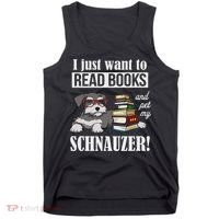 Funny Read Books Miniature Schnauzer Lover Tank Top thumb 0