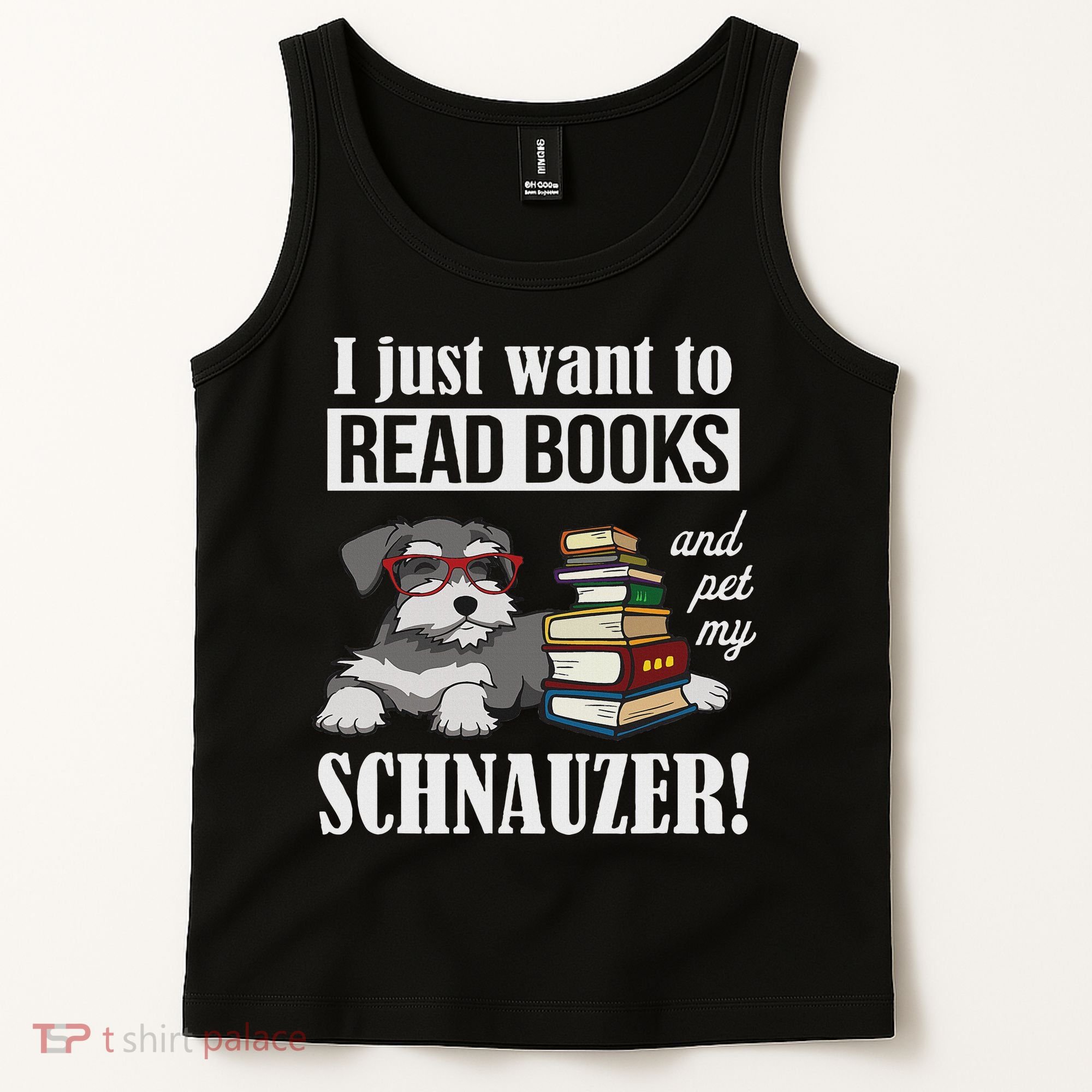 Funny Read Books Miniature Schnauzer Lover Tank Top