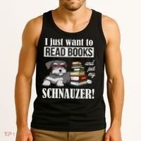 Funny Read Books Miniature Schnauzer Lover Tank Top thumb 3