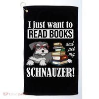 Funny Read Books Miniature Schnauzer Lover Golf Towel thumb 0