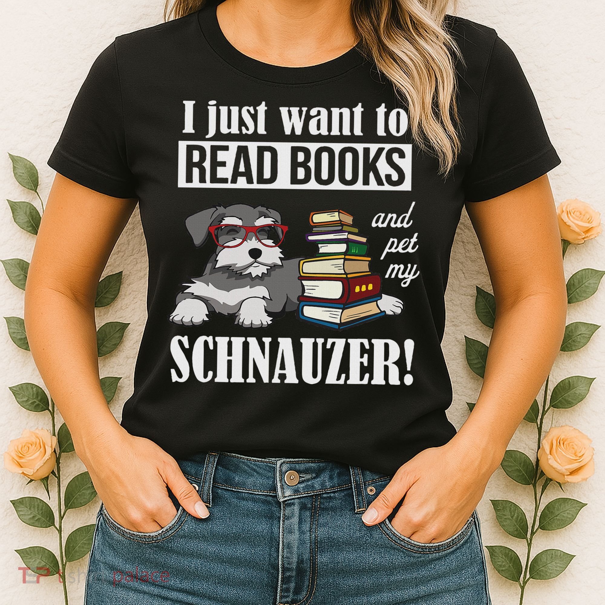 Funny Read Books Miniature Schnauzer Lover Women's T-Shirt