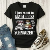 Funny Read Books Miniature Schnauzer Lover Women's T-Shirt thumb 3