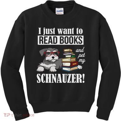 Funny Read Books Miniature Schnauzer Lover Kids Sweatshirt