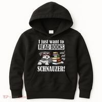 Funny Read Books Miniature Schnauzer Lover Kids Hoodie thumb 0