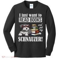 Funny Read Books Miniature Schnauzer Lover Kids Long Sleeve Shirt thumb 0