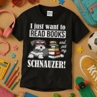 Funny Read Books Miniature Schnauzer Lover Kids T-Shirt thumb 3