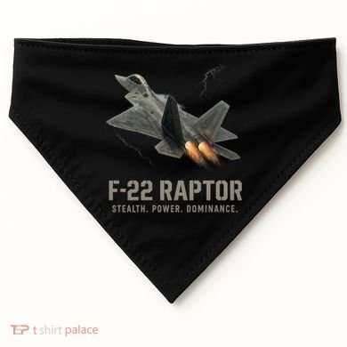 F-22 Raptor Banking Through Storm Clouds USA-Made Doggie Bandana