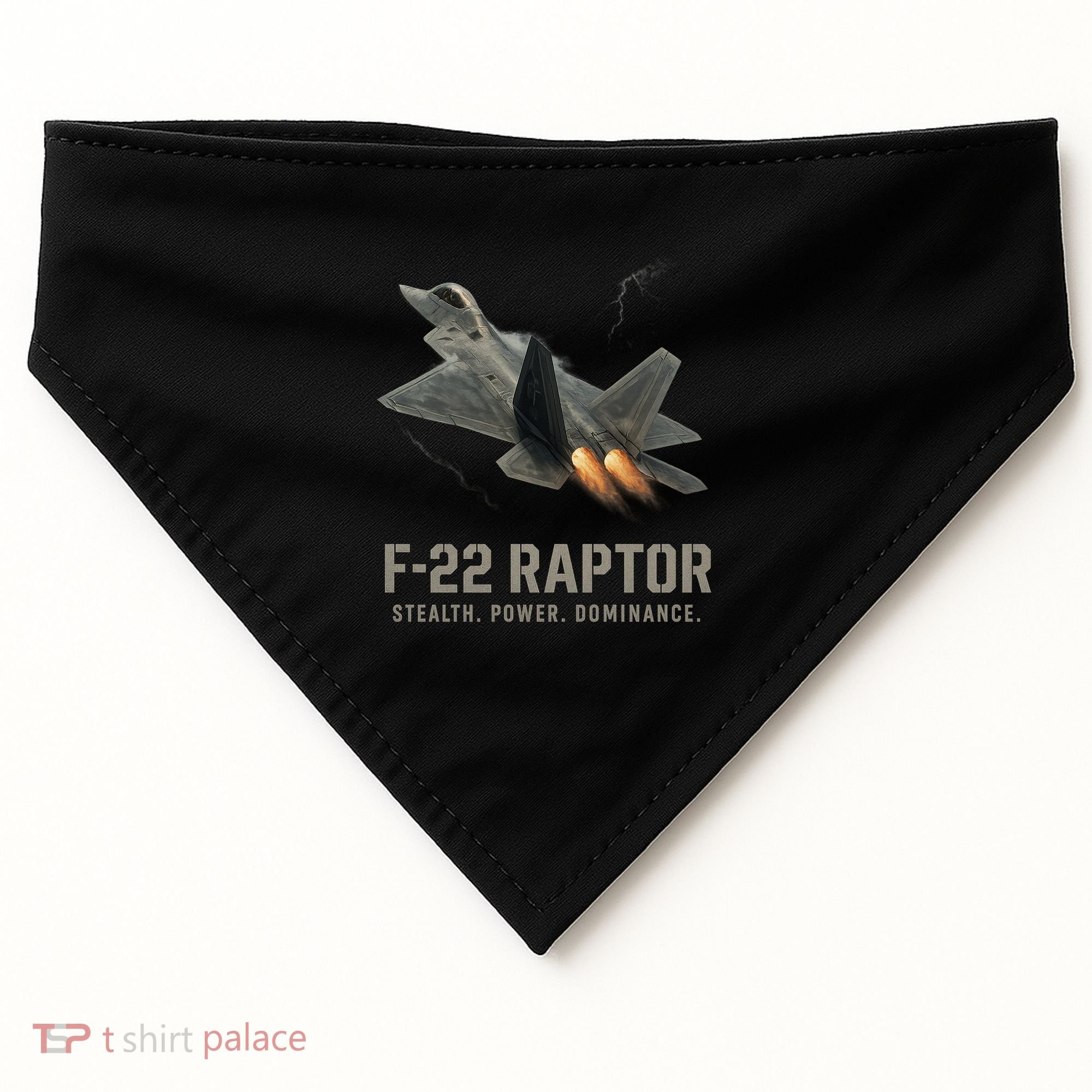 F-22 Raptor Banking Through Storm Clouds USA-Made Doggie Bandana