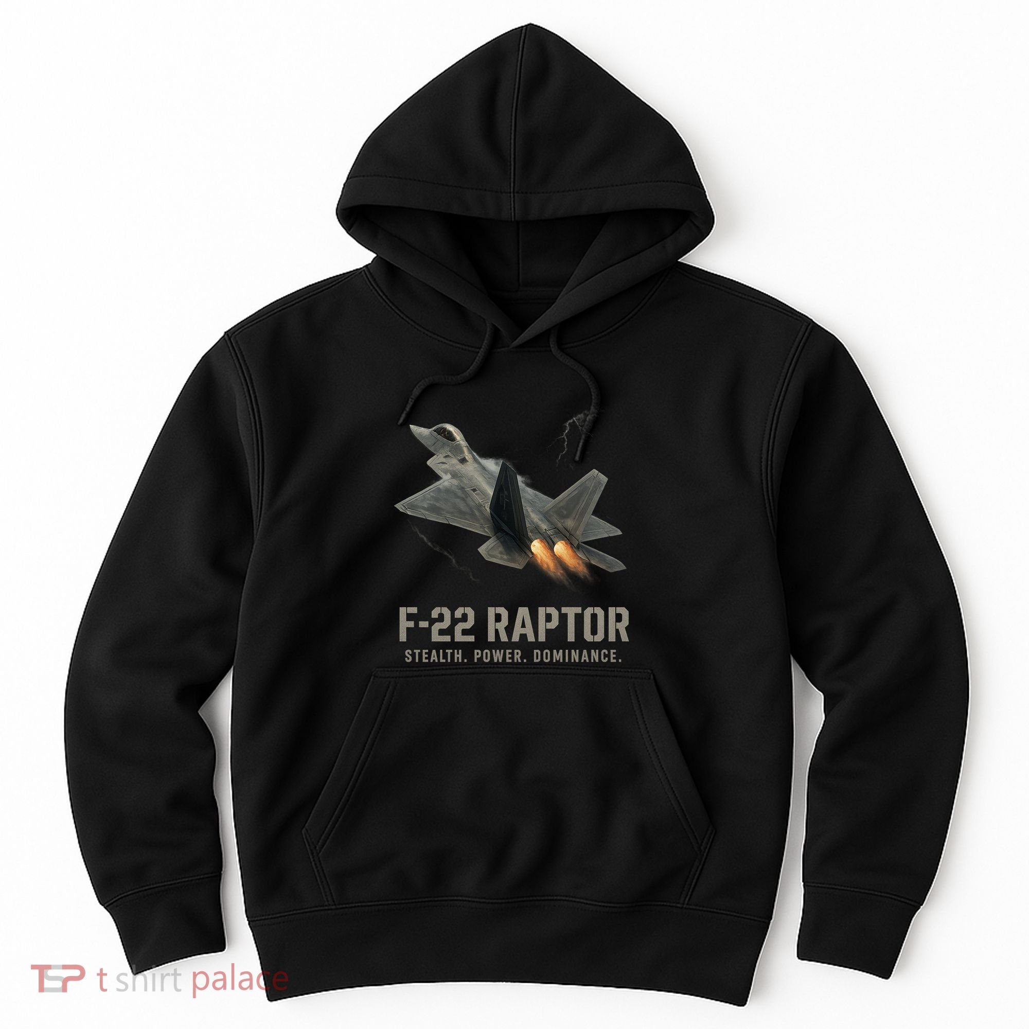 F-22 Raptor Banking Through Storm Clouds Hoodie