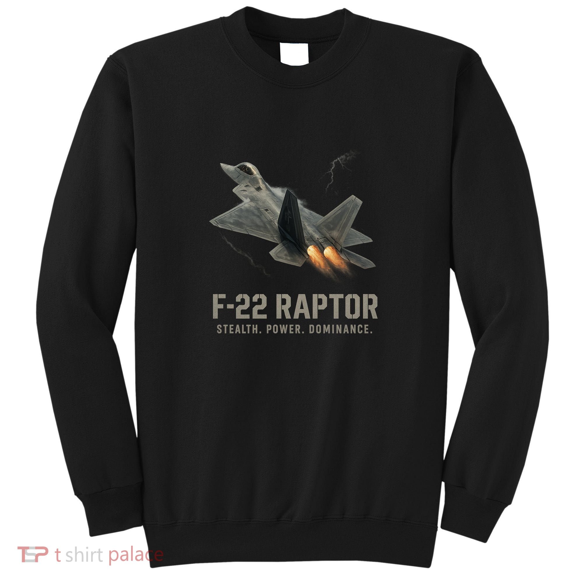 F-22 Raptor Banking Through Storm Clouds Sweatshirt