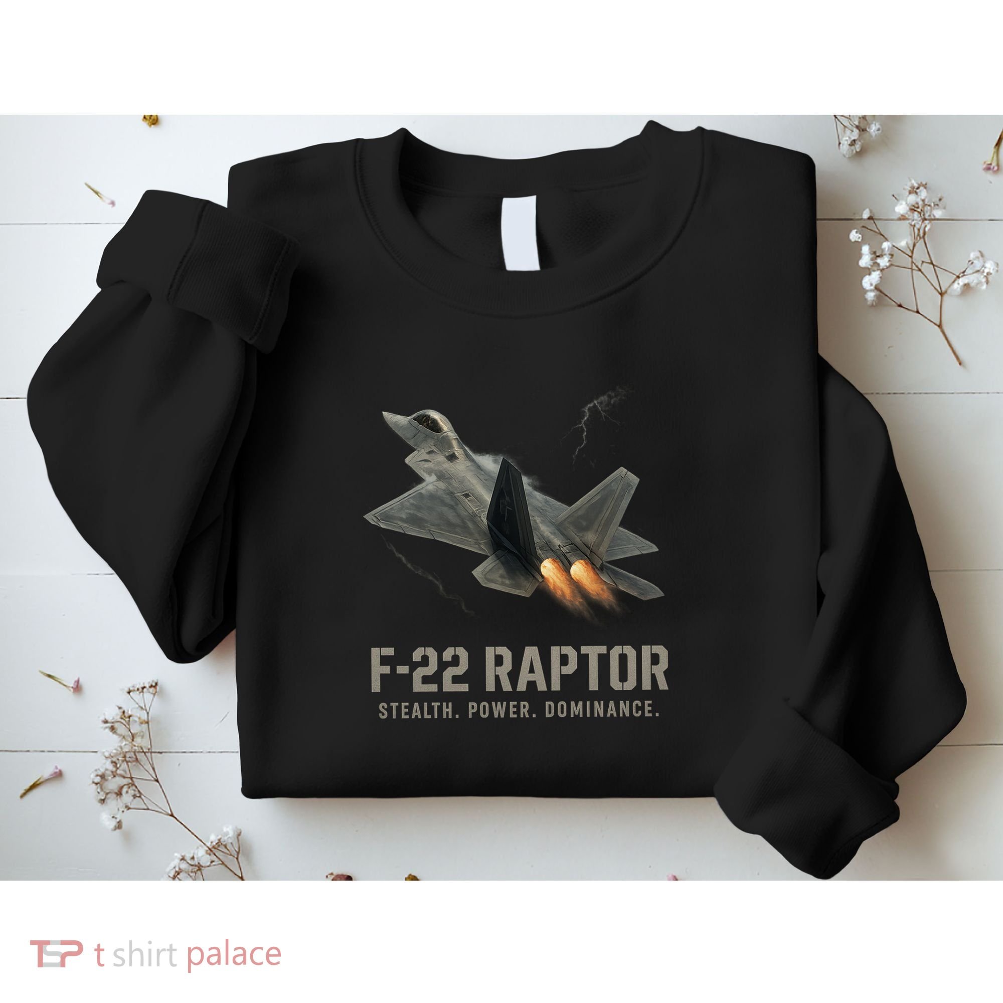 F-22 Raptor Banking Through Storm Clouds Sweatshirt