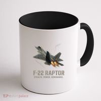 F-22 Raptor Banking Through Storm Clouds Coffee Mug thumb 1